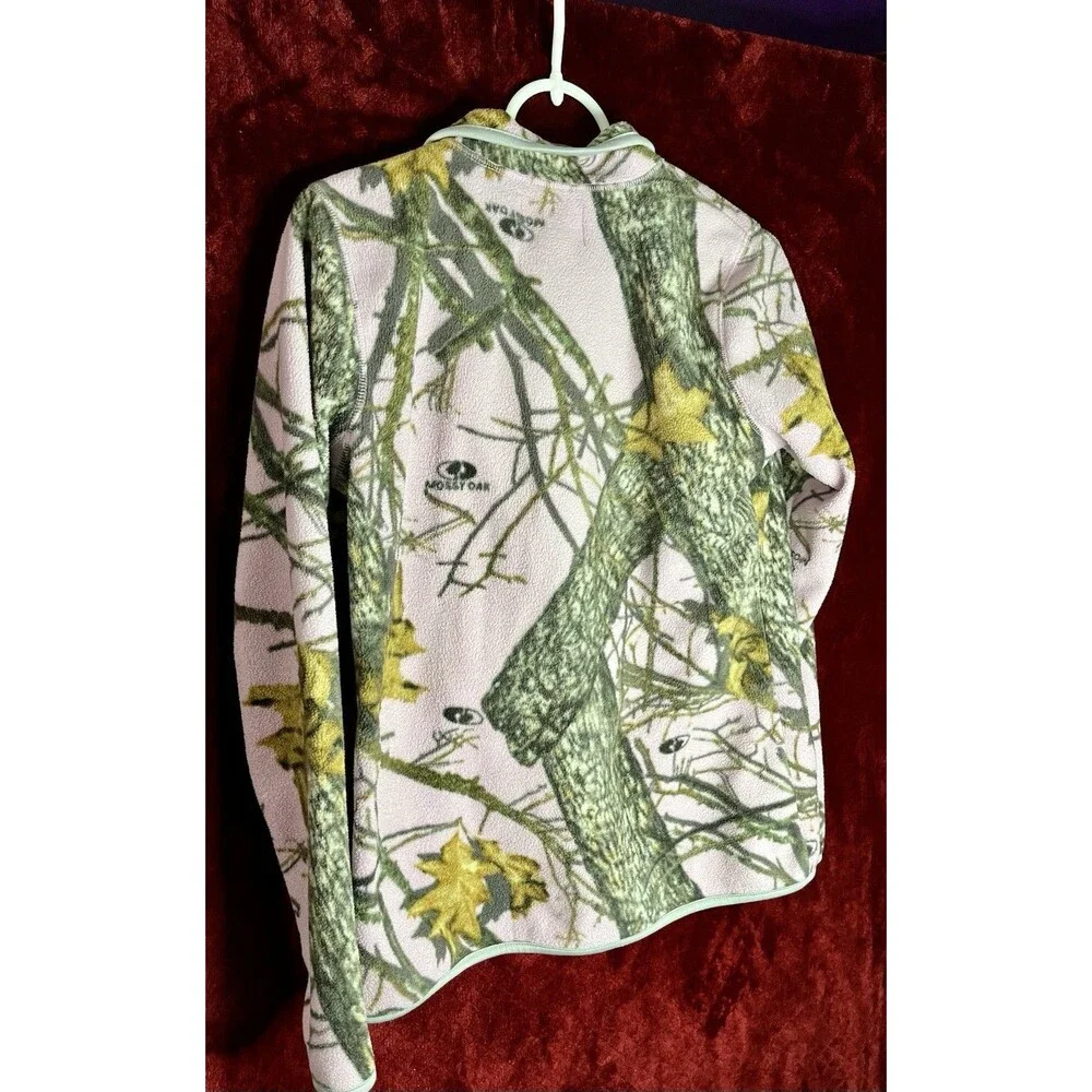 Girls Mossy Oak Full Zip Fleece Camouflage And Pink S(4-6) Long Sleeve